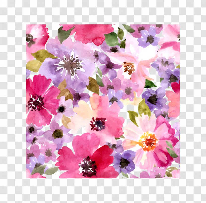Flower Watercolor Painting Drawing Wallpaper - Vector Flowers Transparent PNG