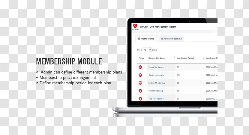 Fitness Centre Management System Membership Software - Plugin - Gym Plan Transparent PNG