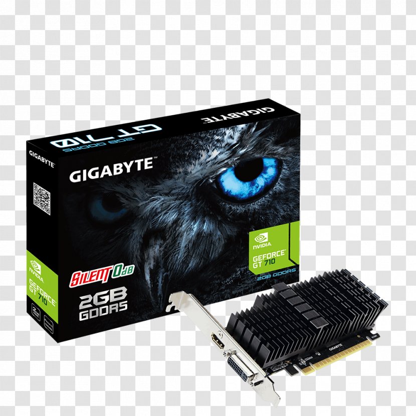 Graphics Cards & Video Adapters NVIDIA GeForce GT 710 Gigabyte Technology Digital Visual Interface - Processing Unit - Low Profile Transparent PNG