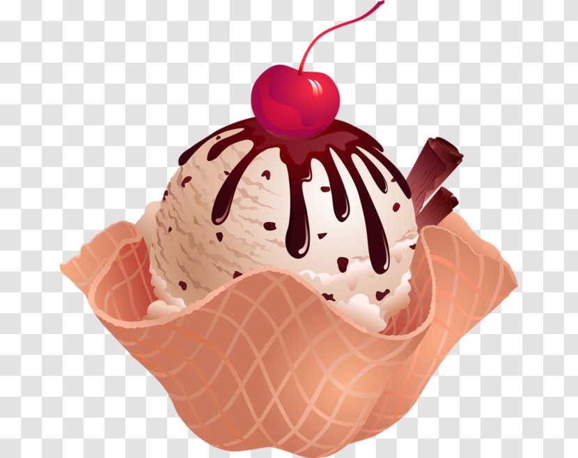Chocolate Ice Cream Cone Sundae Waffle - Stock Photography - Cherry Transparent PNG