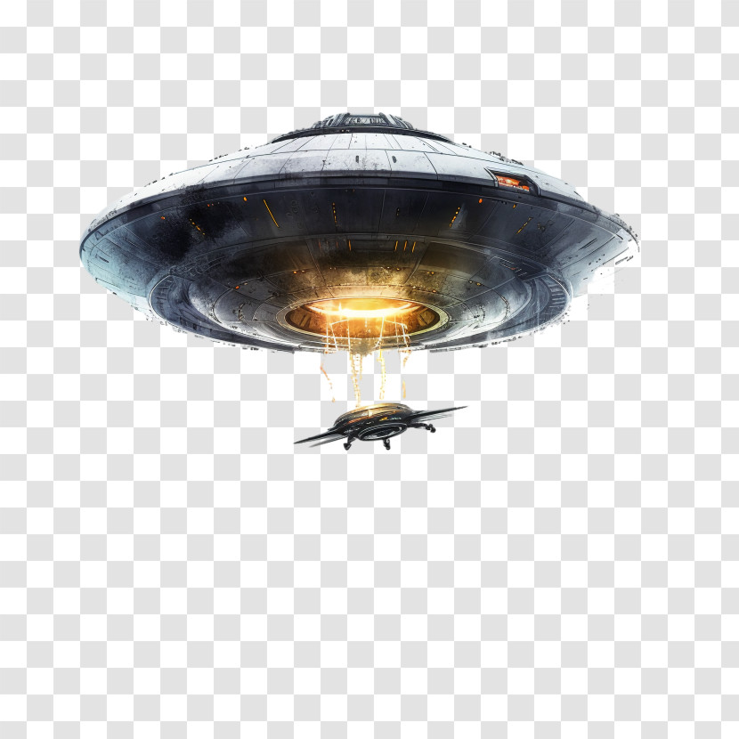 Ufo - UFO With Light Beam Sci-Fi Illustration Transparent PNG