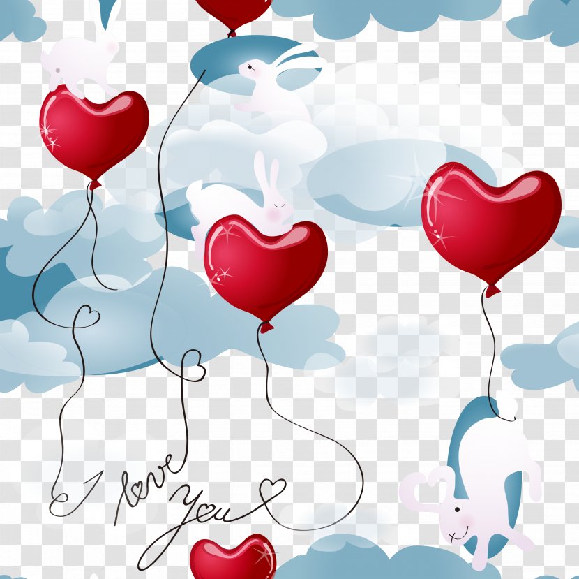 Cartoon Clip Art - Rabbit Balloon Decoration Transparent PNG