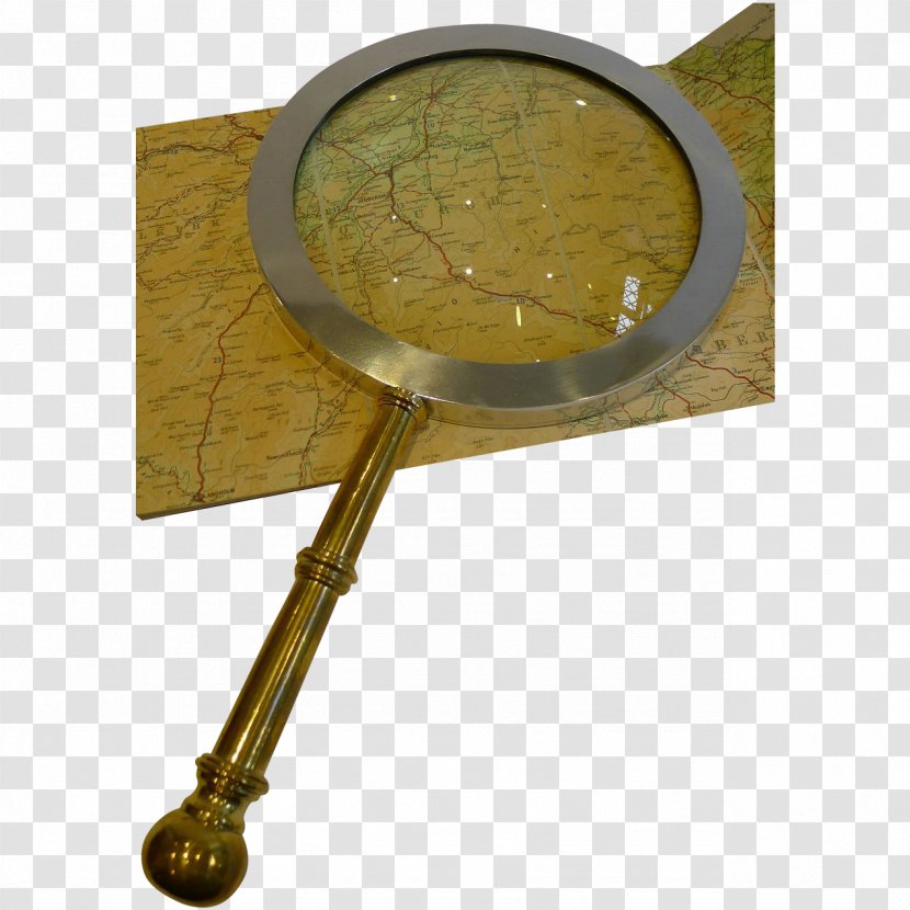 Magnifying Glass - Brass - And Map Transparent PNG