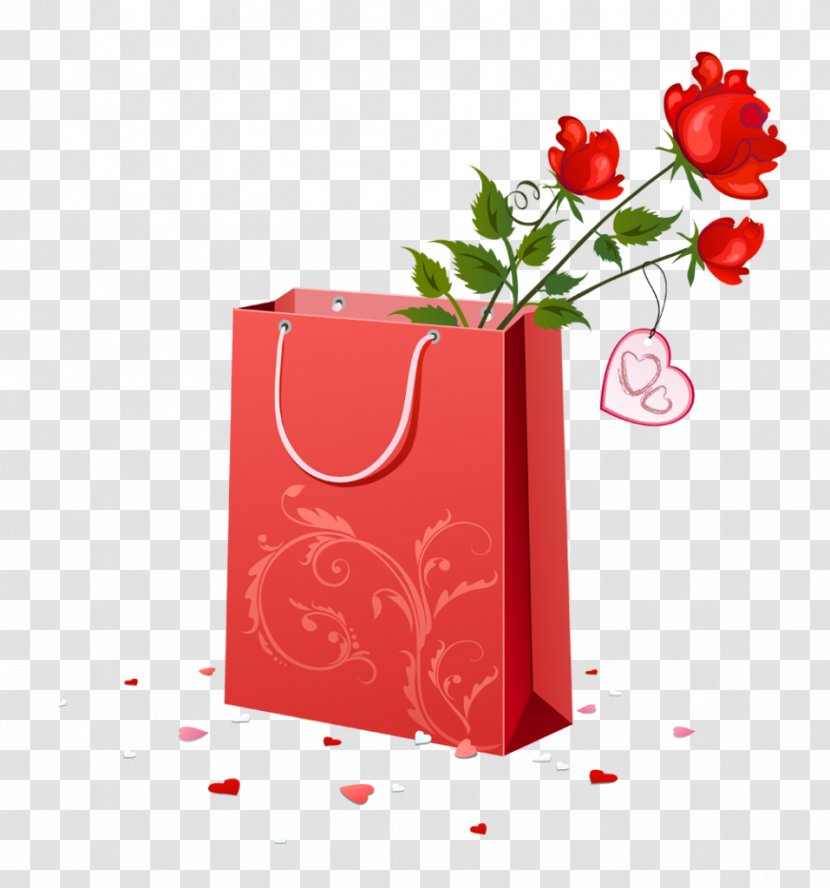 Gift Bag Valentine's Day Clip Art - Shopping Bags Trolleys - Voucher Transparent PNG
