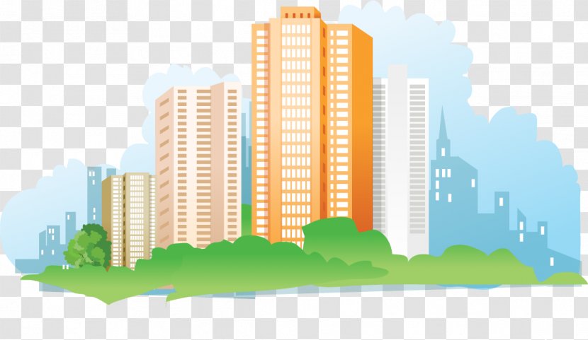 Building House Gratis Apartment - Vector City High-rise Residential Transparent PNG
