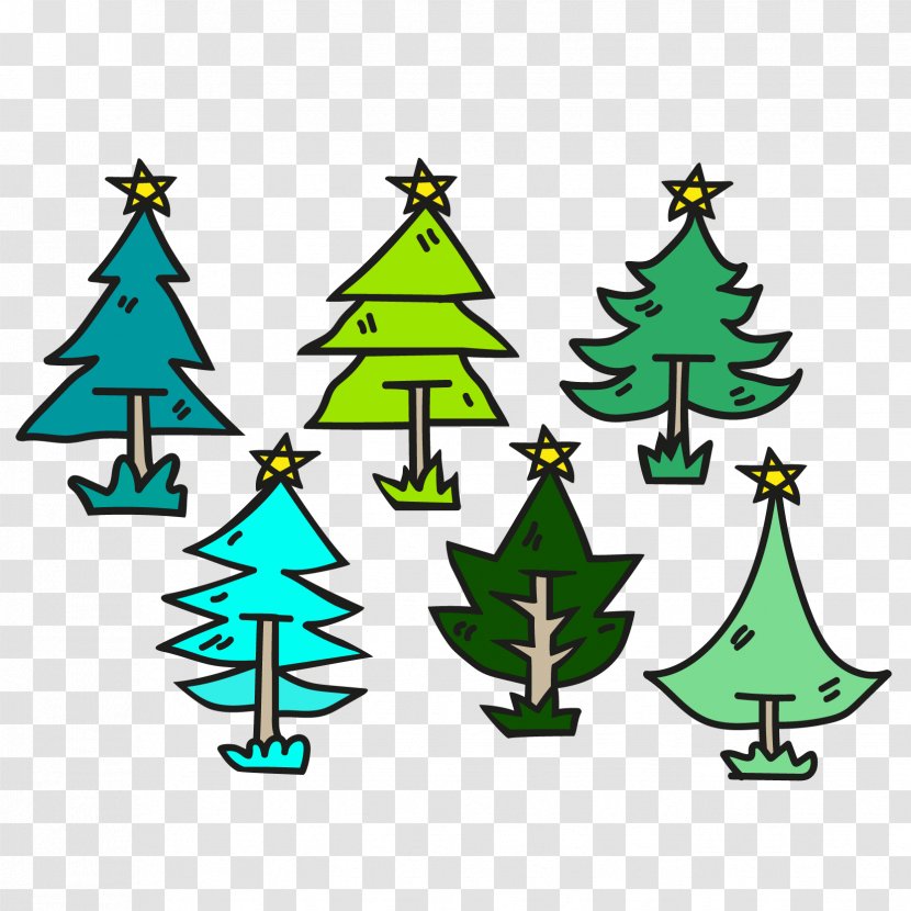 Christmas Tree Pine Clip Art - Spruce - Vector In Fig. Transparent PNG
