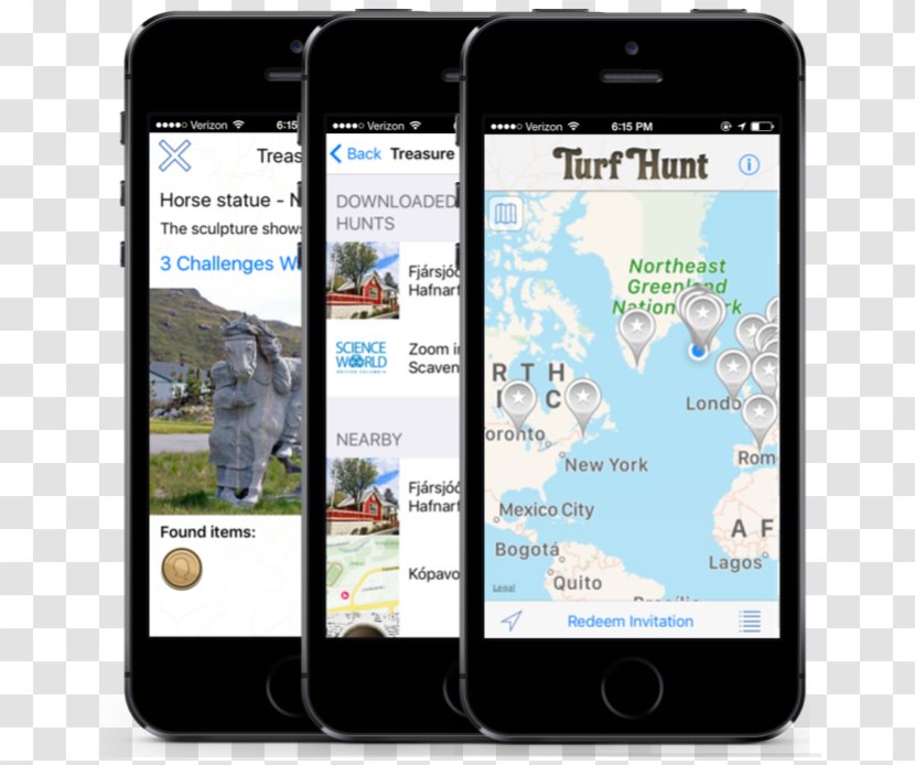 Smartphone TurfHunt Mobile App Locatify Multimedia - Party - Scavenger Hunt Transparent PNG