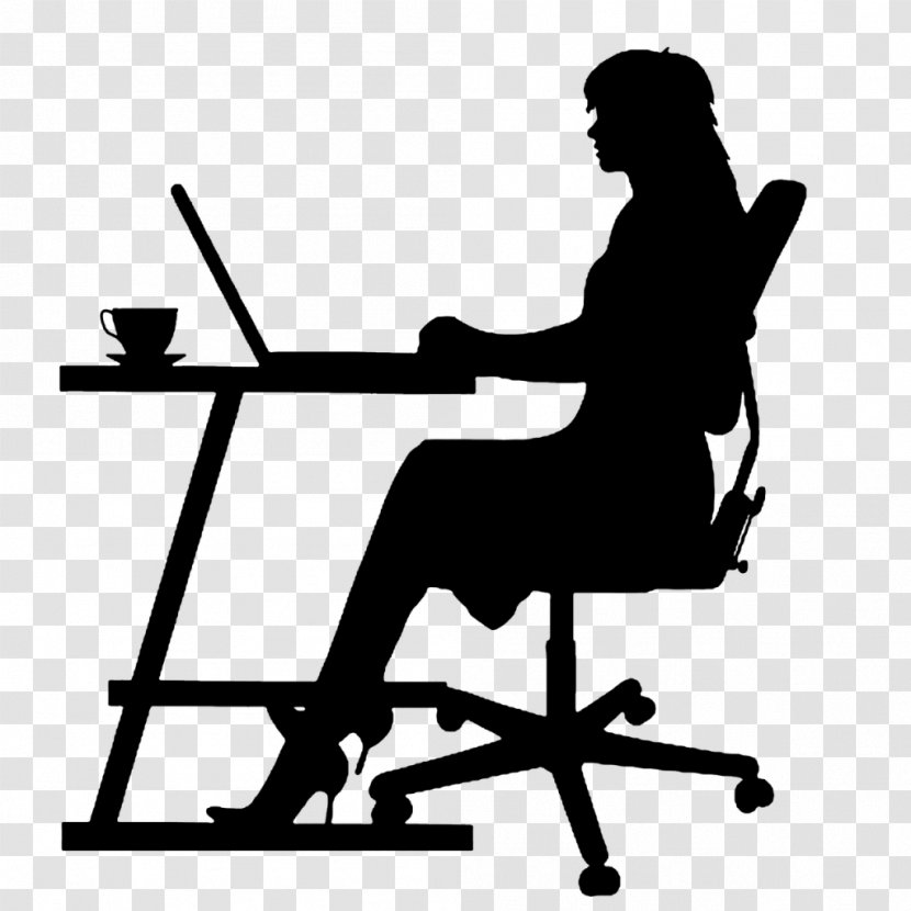 Silhouette Sitting - Office Chair - Bench Transparent PNG