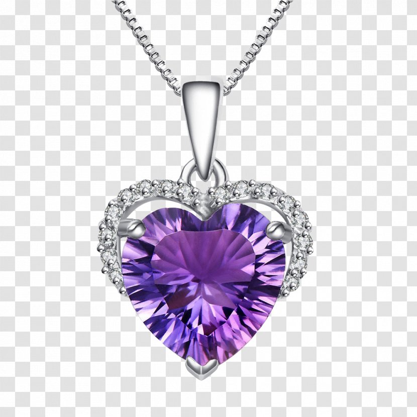 Earring Necklace Pendant Jewellery Rhinestone - Bijou - Purple Diamond Transparent PNG