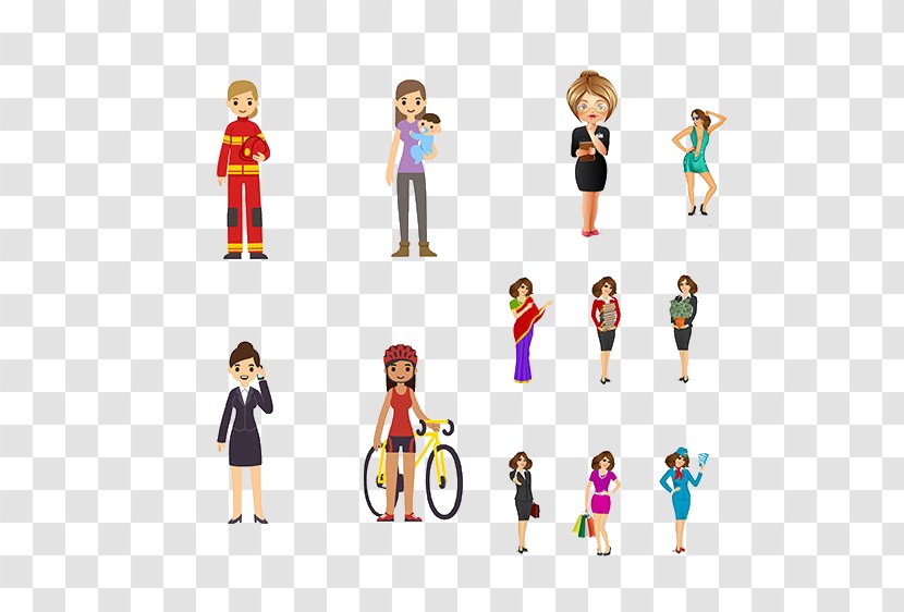 Profession Job Illustration - Creativity - Creative Women Of Different Professions Transparent PNG