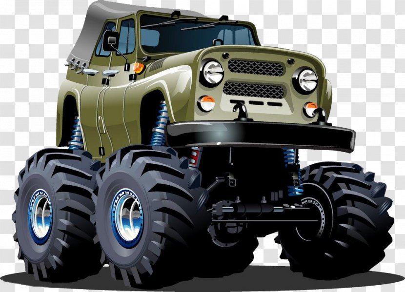 Jeep Cartoon Sport Utility Vehicle - Offroading - Army Green SUV Transparent PNG