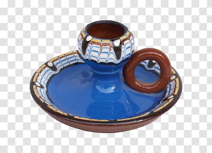 Pottery Ceramic Cobalt Blue Bowl Tableware - Candle Stick Transparent PNG