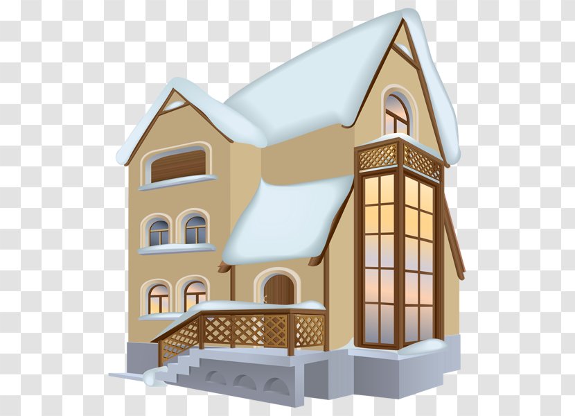 House Winter Clip Art - Building - European-style Hand-painted Snow Transparent PNG