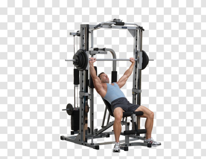 Smith Machine Fitness Centre Spotting Bench Press Exercise - Barbell Transparent PNG