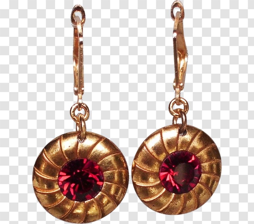 Earring Body Jewellery Maroon Ruby M's - Earrings Transparent PNG