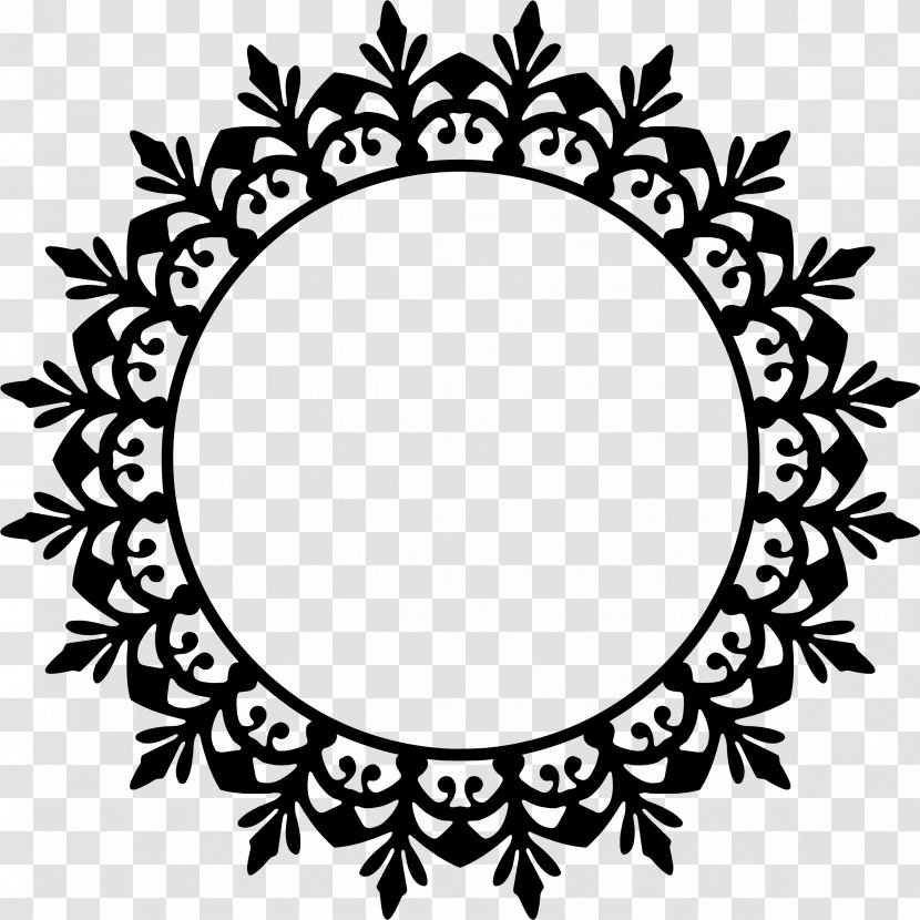 Flower Royalty-free Clip Art - Black And White - Continental Atmospheric Circular Border Ornamentat Transparent PNG