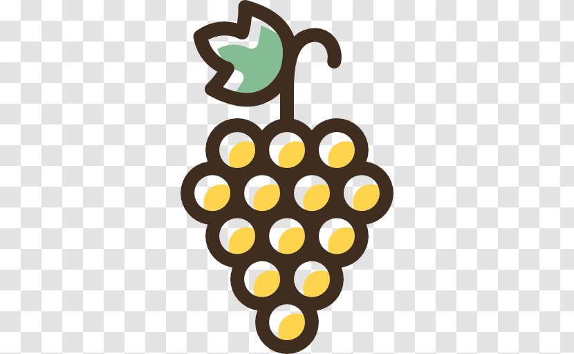 Common Grape Vine Wine Icon - Fruit - Bunch Of Yellow Grapes Transparent PNG