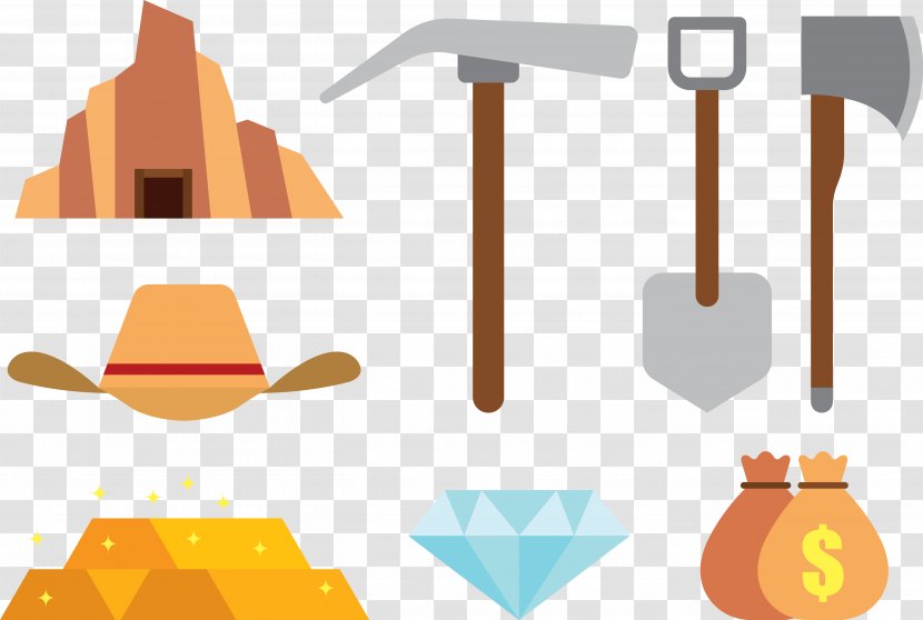 Tool Gold Mining Icon - Orange - Digging Transparent PNG