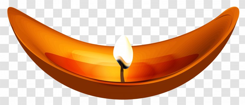 Diwali Candle Diya Clip Art - Orange Transparent PNG