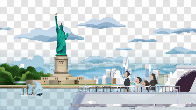 Statue Of Liberty Illustration - Tourism - Visit The Travelers Background Transparent PNG