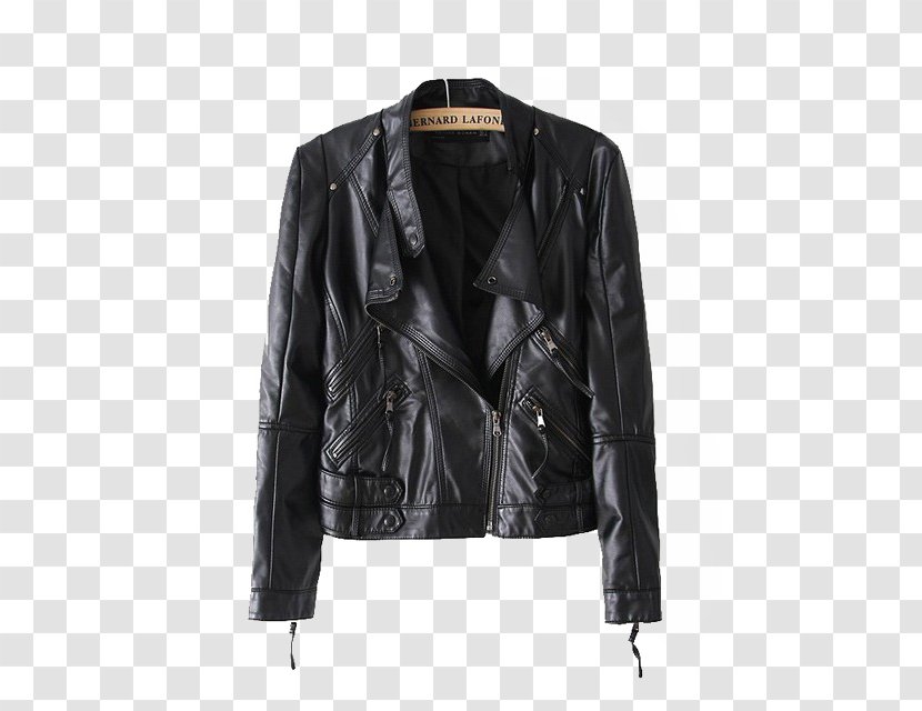 Leather Jacket Perfecto Motorcycle Coat Clothing - Zipper Transparent PNG