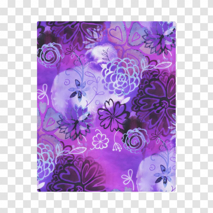 Petal Violet Watercolor Painting Visual Arts Wallpaper - Curtain - All Over Print Transparent PNG