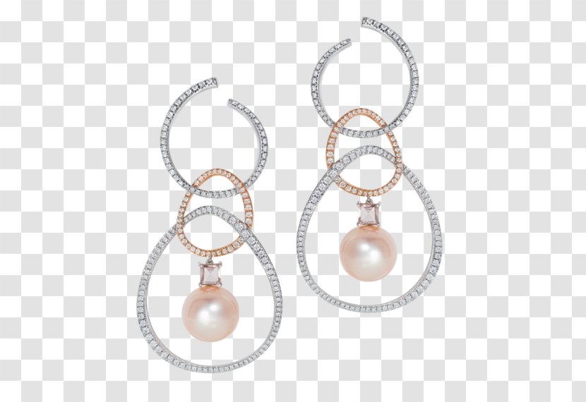 Womens Pearl Hoops Earring Nadine Aysoy Studio Jewellery Transparent PNG