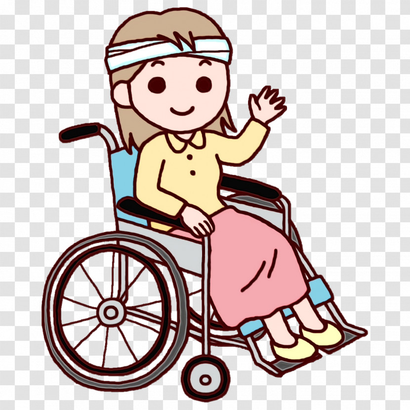 Wheelchair Cartoon Line Behavior Health Transparent PNG