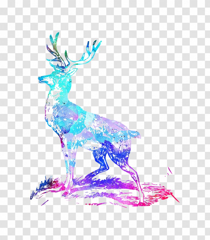 Reindeer Drawing Illustration /m/02csf - Deer Transparent PNG