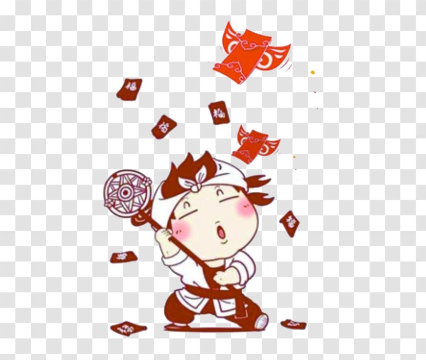 Chinese New Year Red Envelope Illustration - S Day - Little Boy Grab Transparent PNG