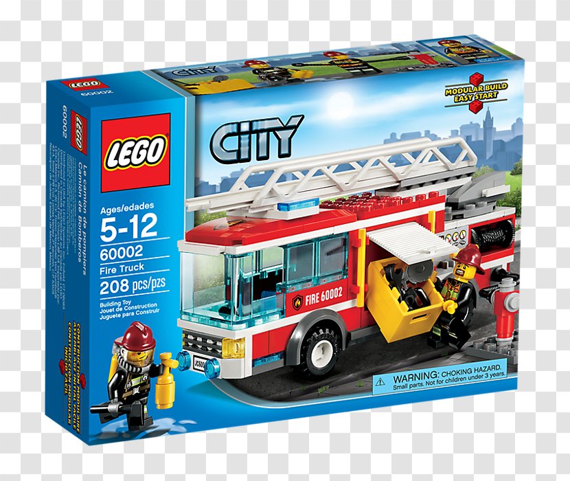 Lego City Toy LEGO 60002 Fire Truck Minifigure - Model Car Transparent PNG