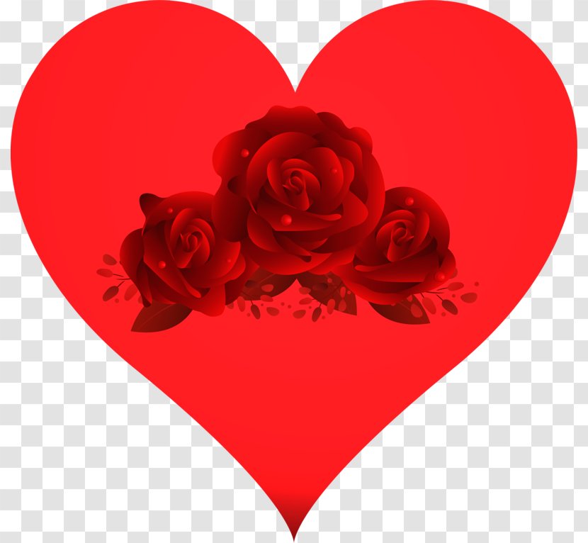 Garden Roses Love Red Heart - Rose Transparent PNG