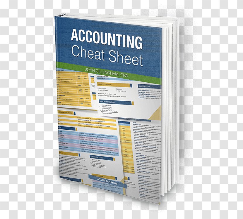 Financial Accounting Accountant Cheat Sheet Finance - Cost - Conduct Transactions Transparent PNG