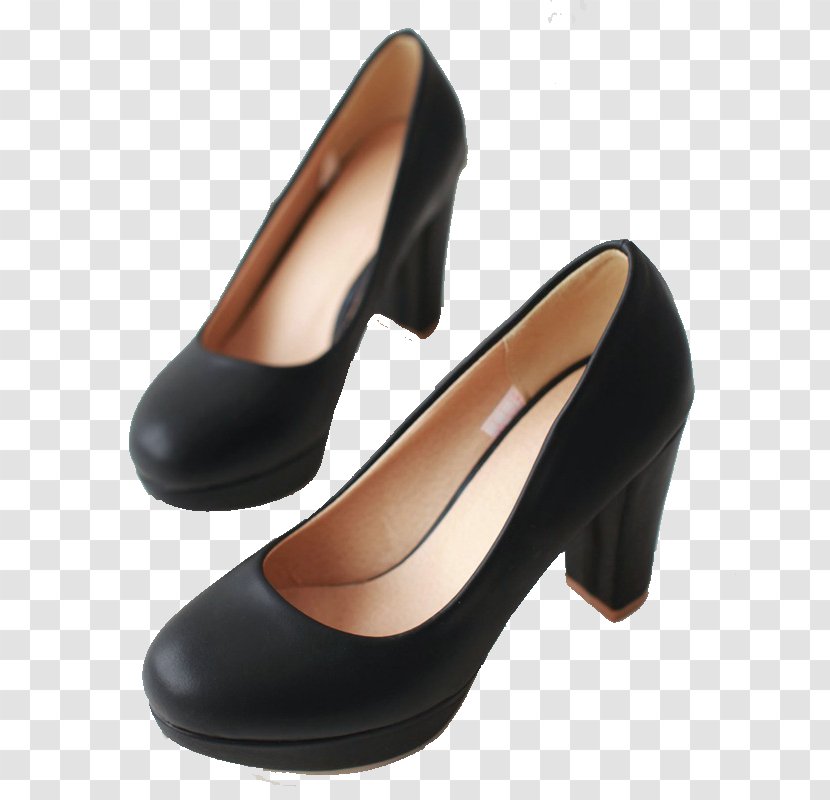 High-heeled Footwear Shoe - Basic Pump - Solid Black High Heels Transparent PNG