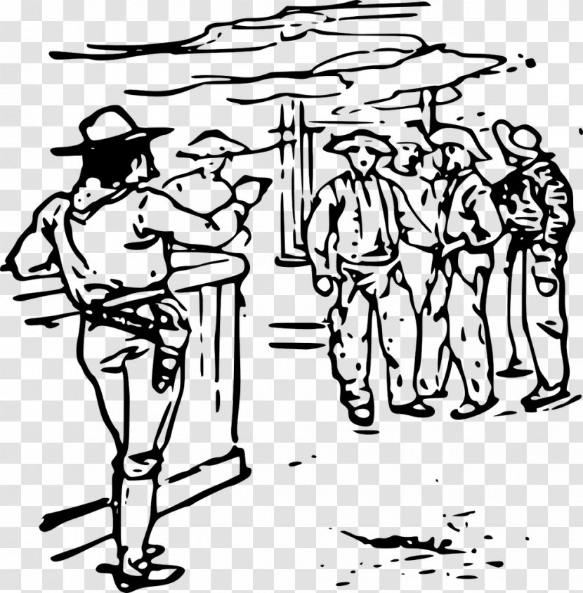 American Frontier Western Saloon Clip Art - Black And White - Restaurants Transparent PNG