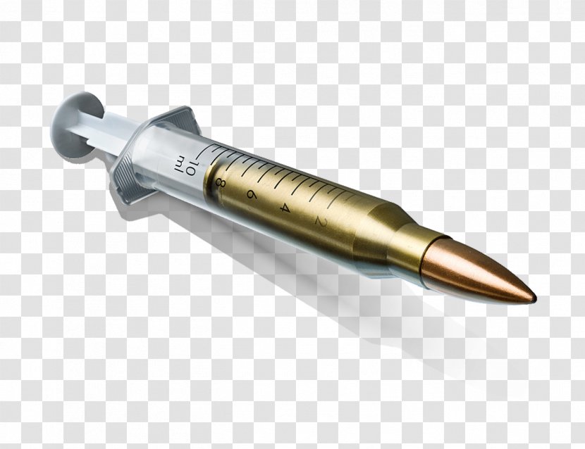 Bullet Syringe Ink Cartridge Ammunition - Silhouette - Needle Transparent PNG