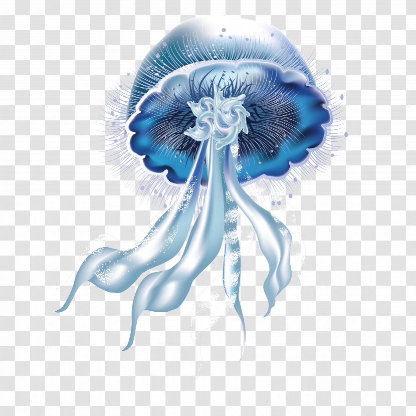 Jellyfish Icon - Blue Transparent PNG