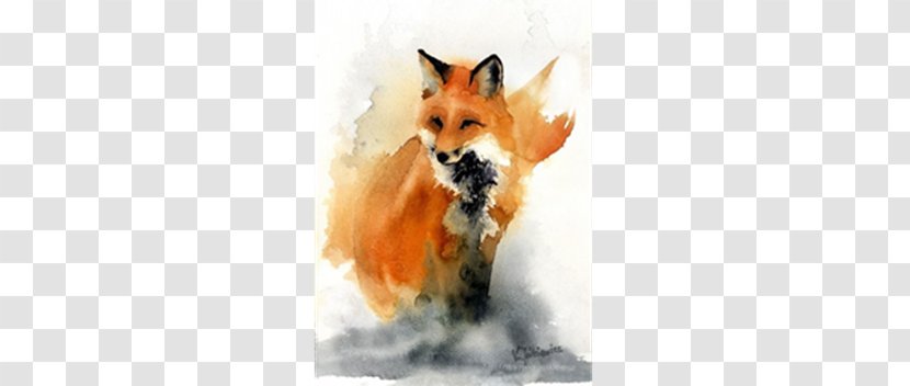 Red Fox Watercolor Painting Art - Portrait Transparent PNG