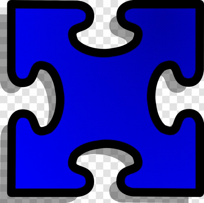 Jigsaw Puzzle Electric Blue Line Material Property Number - Symbol Transparent PNG
