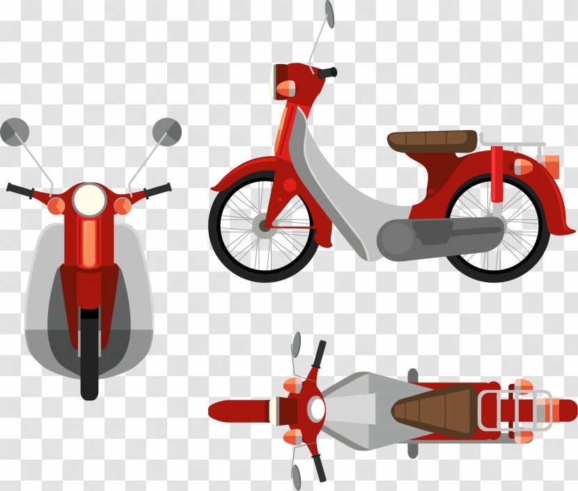 Scooter Motorcycle Illustration - Stock Photography - Vector Hand-painted Transparent PNG