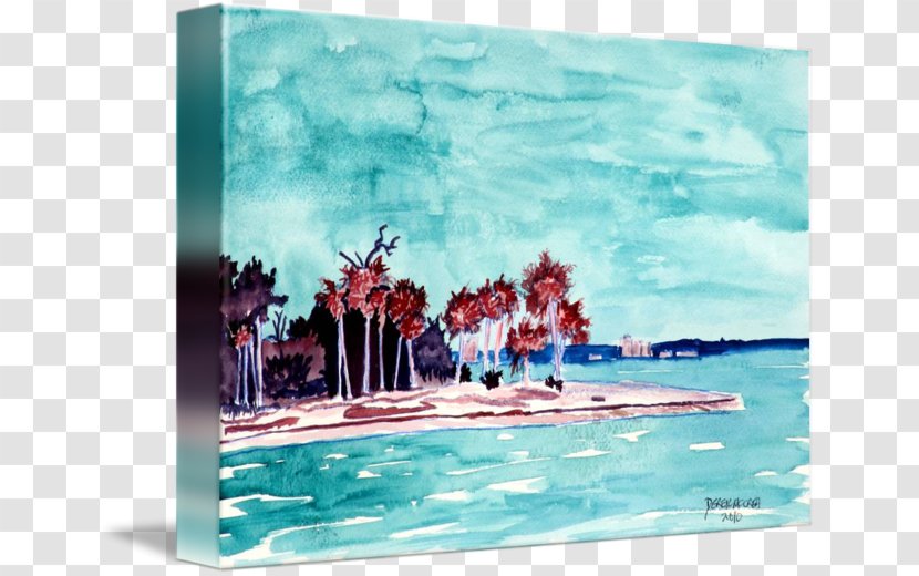 Watercolor Painting Landscape Oil - Shore Transparent PNG