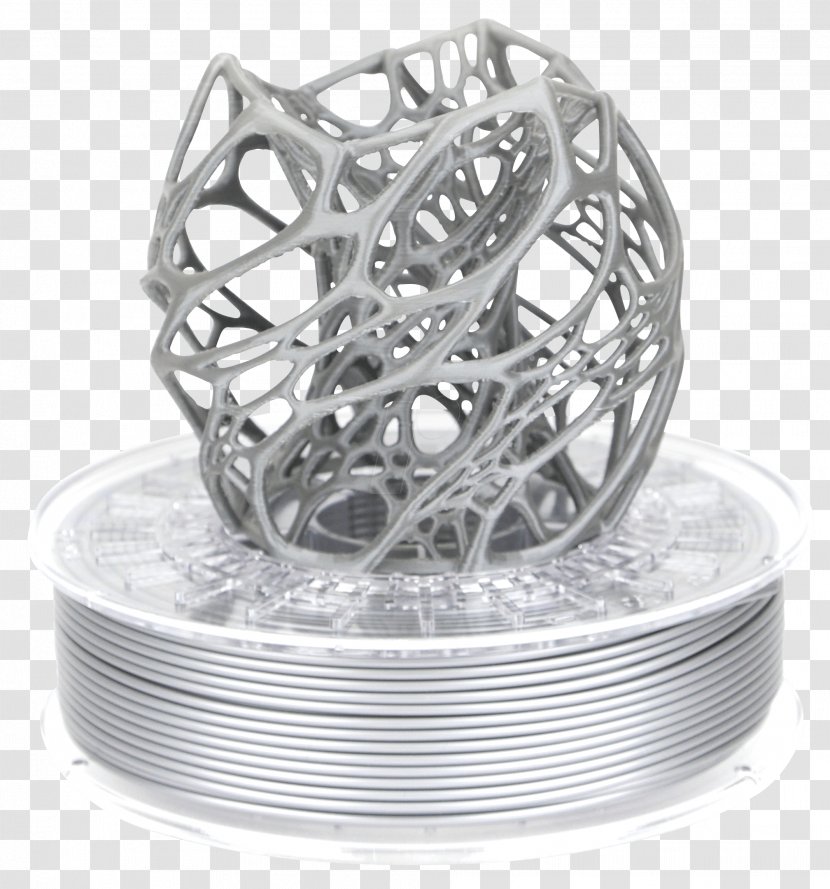 3D Printing Filament Polylactic Acid Polyhydroxyalkanoates Plastic - Spoke - Silver Transparent PNG