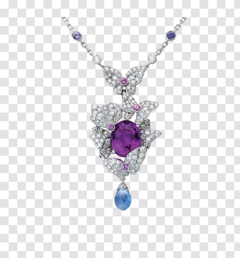 Earring Amethyst Necklace Diamond Purple Transparent PNG