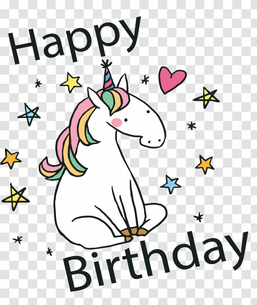 Unicorn Birthday Card Carte Danniversaire - Frame - Hand Painted Transparent PNG