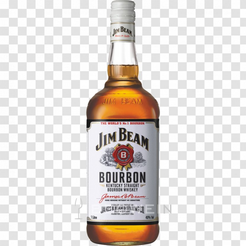 Bourbon Whiskey American Jim Beam White Label Premium - Alcoholic Beverage - Cocktail Transparent PNG