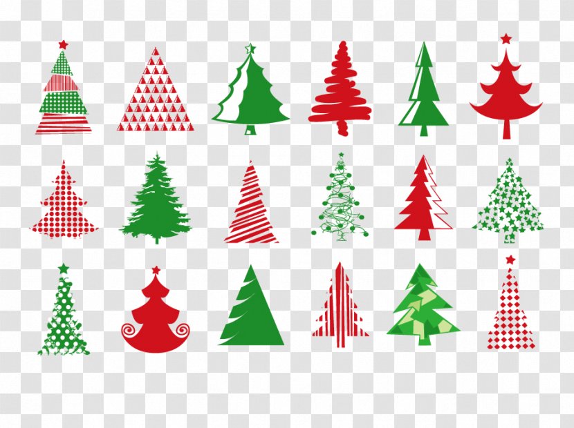 Christmas Tree Clip Art - Vector Collection Transparent PNG