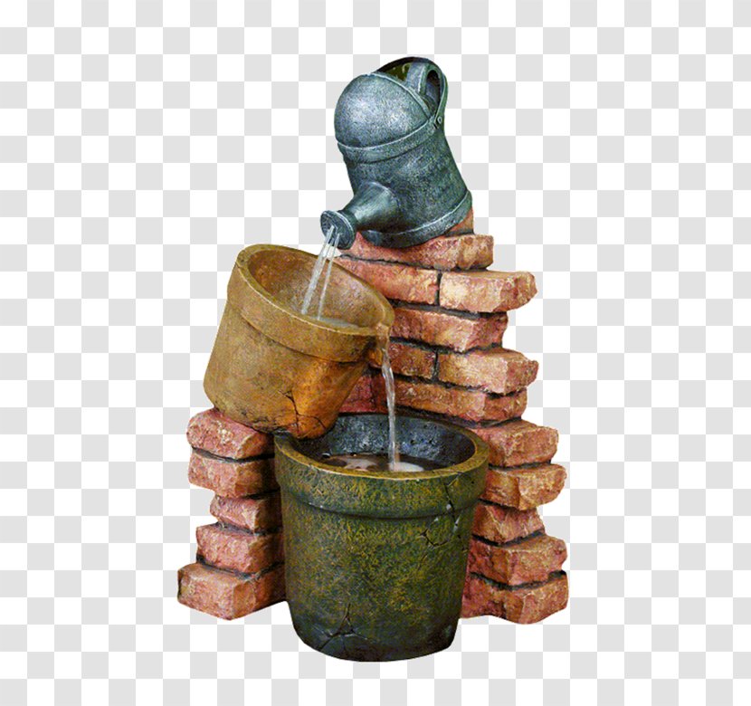 Water Feature Glass Brick Fountain Landscape Architecture - Watering Cans - Fuentes Transparent PNG