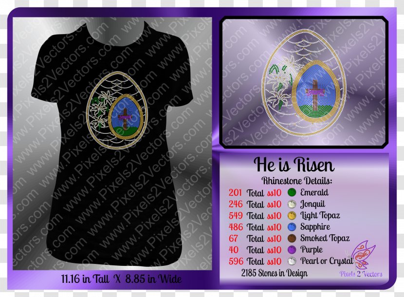 Imitation Gemstones & Rhinestones Printing T-shirt Download - Plotter - He Is Risen Transparent PNG