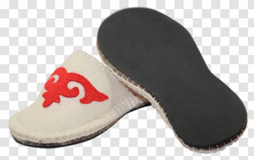 Slipper Felt Zebu Shoe Wool - Red Slippers Transparent PNG