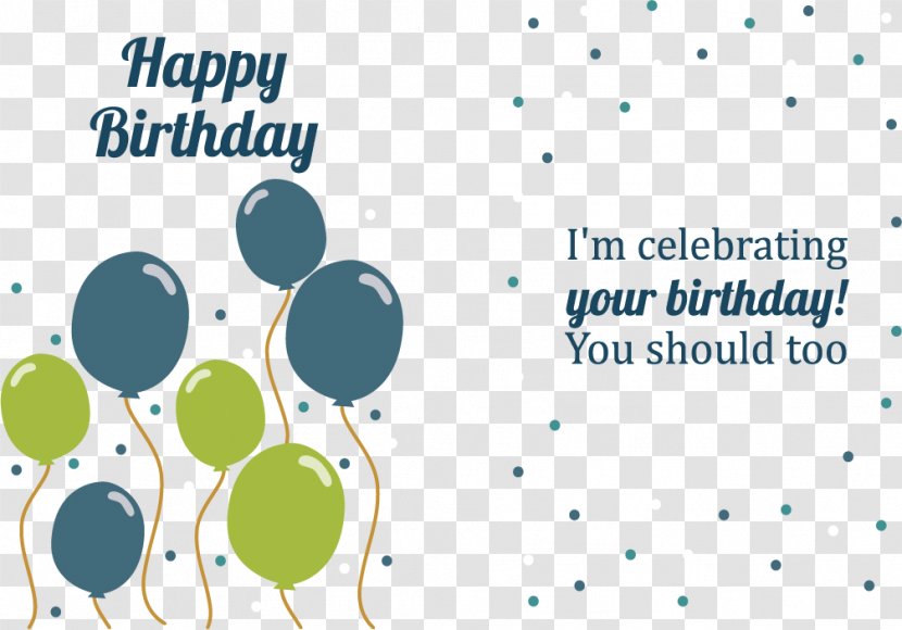 Balloon Greeting Card Birthday Blue - Designer - Balloons Polka Dot Transparent PNG